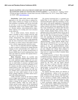 BLOCK MAPPING AND ANALYSIS ON COMETARY NUCLEI