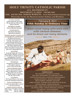 Current Bulletin Holy Trinity Church Current Bulletin