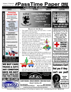 RULES OF THE ROAD 1. Turn signals will give away your next