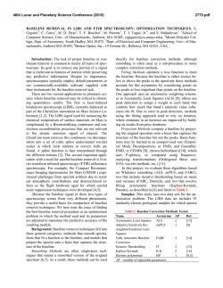BASELINE REMOVAL IN LIBS AND FTIR SPECTROSCOPY