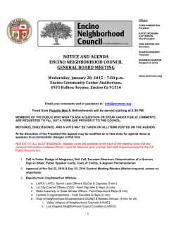 ENC General Board Meeting Agenda 1-28-15