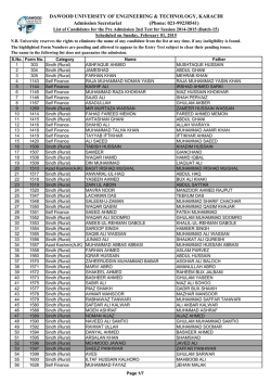 DAWOOD UNIVERSITY OF ENGINEERING
