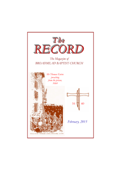 February, 2015 - Broadmead Baptist Church