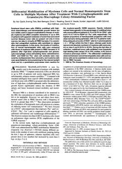 Differential Mobilization of Myeloma Cells and Normal