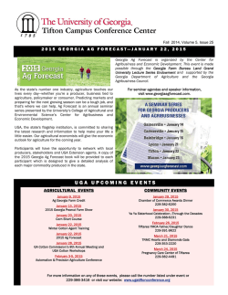 Fall 2014, Volume 5, Issue 25 - UGA Tifton Campus Conference
