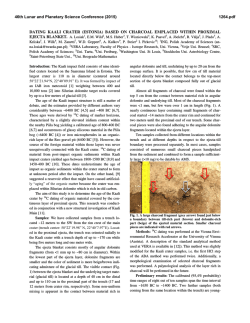 DATING KAALI CRATER (ESTONIA) BASED ON CHARCOAL