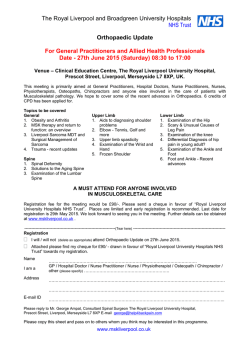 Musculoskeletal Update at Royal Liverpool Hospital