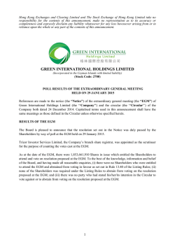 poll results of the extraordinary general meeting held