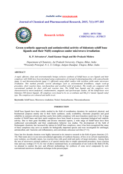 Green synthetic approach and antimicrobial activity of bidentate