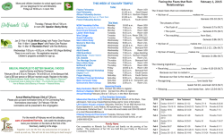 February 1, 2015 THIS WEEK AT CALVARY TEMPLE