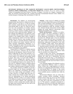 Secondary Minerals in the Nakhlite Meteorite Yamato 000593