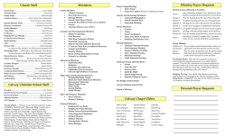 Prayer Guide - Calvary Chapel Old Bridge