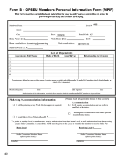 Form B - OPSEU Members Personal Information