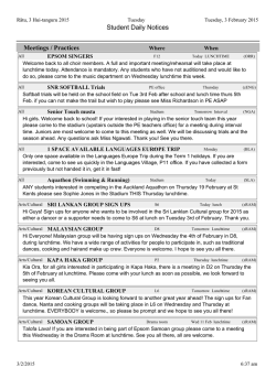 Student Daily Notices Meetings / Practices