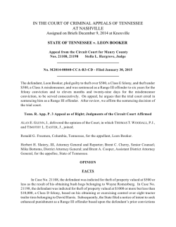 State of Tennessee v. Leon Booker