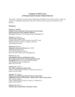 2015 Calendar - Pennsylvania German Society
