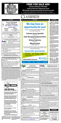 Classifieds Classifieds