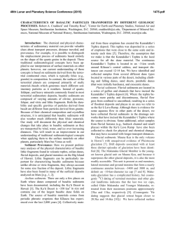 Characteristics of Basaltic Particles Transported by Different