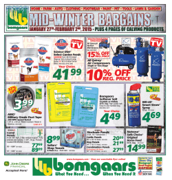 Bomgaars Mid-Winter Bargains Flyer Prices Good January 27, 2015
