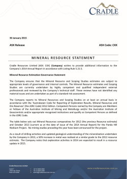 MINERAL RESOURCE STATEMENT