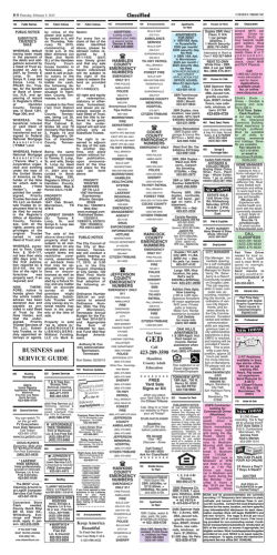 Classified - Lakeway Publishers