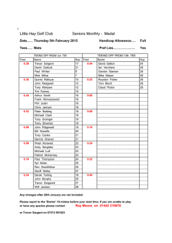 Little Hay Golf Club Seniors Monthly
