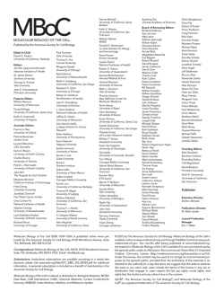 Editorial Board (PDF) - Molecular Biology of the Cell