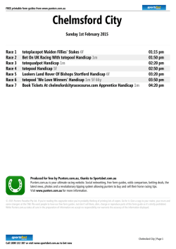 Chelmsford City Printable Form Guide