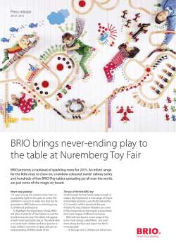 BRIO brings never-ending play to the table at