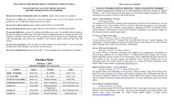 PCCH and Center on the Hill Calendars and News