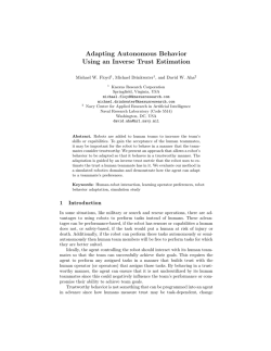 Adapting Autonomous Behavior Using an Inverse Trust Estimation