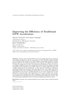Improving the Efficiency of Traditional DTW Accelerators