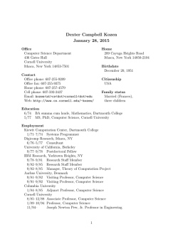 Dexter Campbell Kozen January 28, 2015