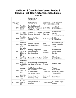 29/01/2015 - High Court of Punjab and Haryana