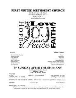 weekly bulletin - First United Methodist Church, Bad Axe