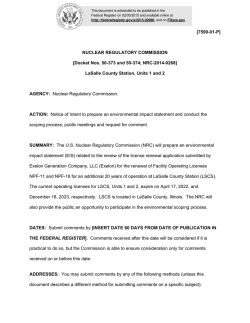 [7590-01-P] NUCLEAR REGULATORY COMMISSION [Docket Nos
