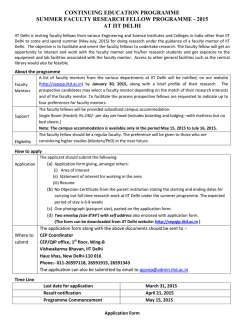 Information Brochure for the Short Term Course on - QIP/CIP