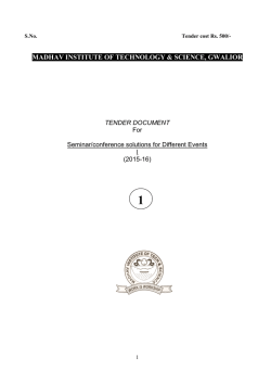 Tender document for seminar/conference solutions for different events