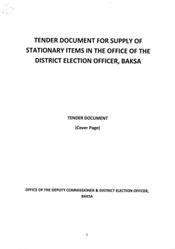 Inviting Tender for supplying Election Materials