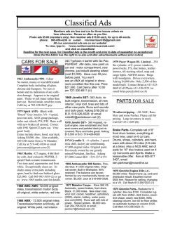 Classified Ads (PDF) - Northern Ramblers Car Club