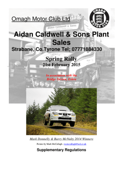 2015 Spring Rally Regs - Association of Northern Ireland Car Clubs