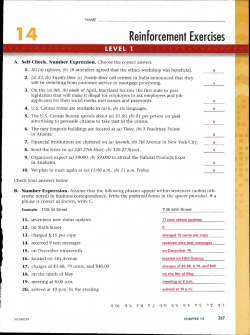 Ch. 14 Reinforcement Exercises and Key