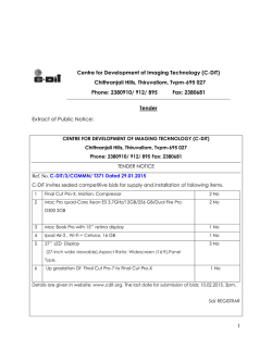 Tender for the supply of MacPro, Final Cut Pro etc Last date - C-Dit