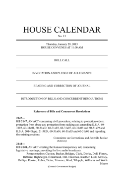 Thu Jan 29 2015 - Kansas Legislature