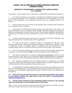 AGENDA FOR 30th MEETING OF EXPERT APPRAISAL COMMITTEE