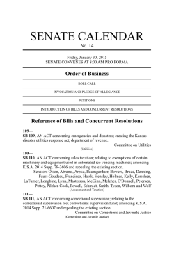 Fri Jan 30 2015 - Kansas Legislature