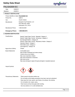 Safety Data Sheet PALISADE&reg; EC