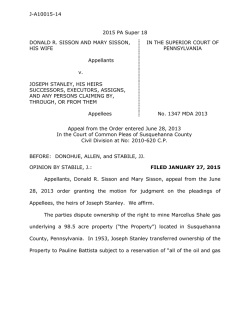 J-A10015-14 2015 PA Super 18 DONALD R. SISSON AND MARY
