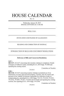Wed Jan 28 2015 - Kansas Legislature