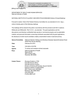 1 [Billing Code: 4140-01-P] DEPARTMENT OF HEALTH AND